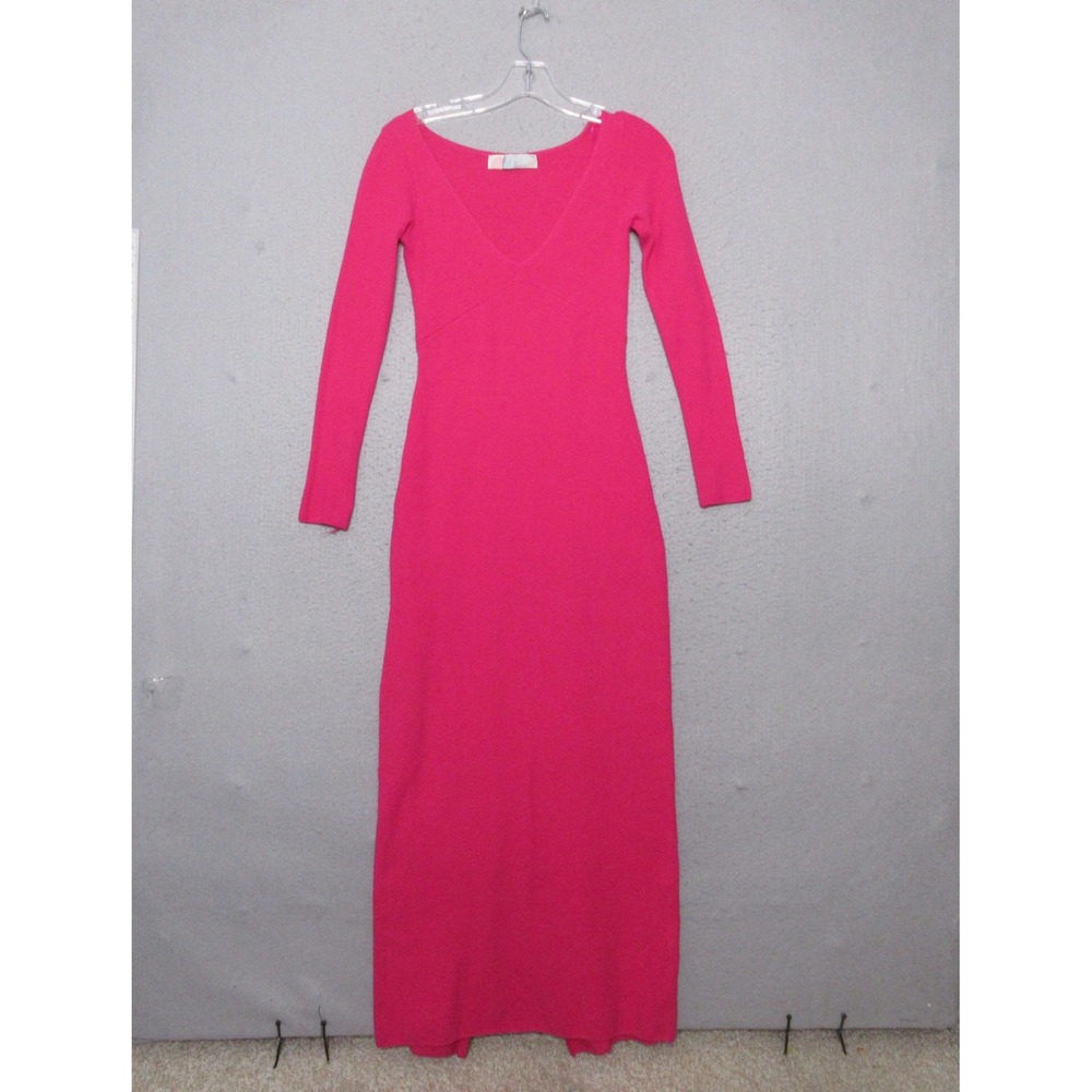Free People FP Beach Dressโ Pink Ribbed Knit Maxi Trixie Sweater Fitted Bodycon